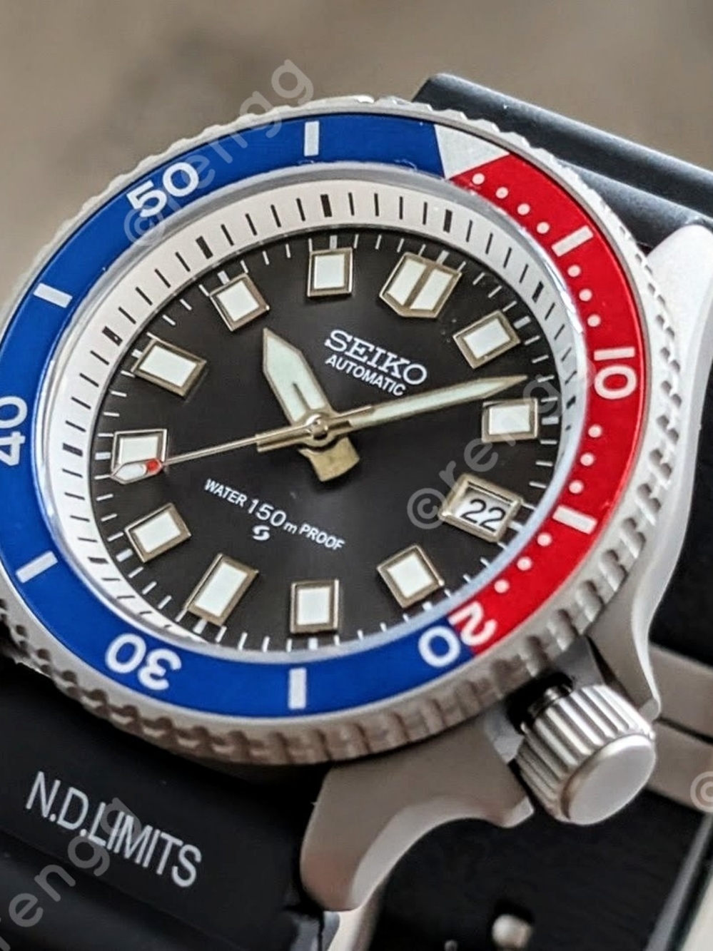 Titanium Seiko Pepsi Automatic Diver Mod Watch 42mm Sapphire AR Coated 24jewels - Picture 5 of 11